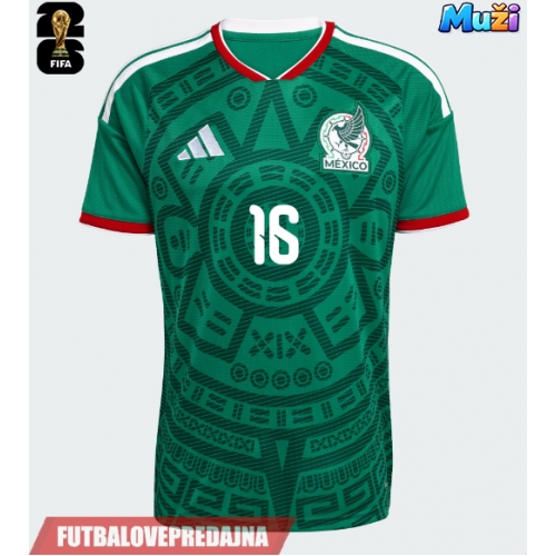 Lacne Muži Futbalové dres Mexiko Julian Quinones #16 MS 2026 Krátky Rukáv - Domáci